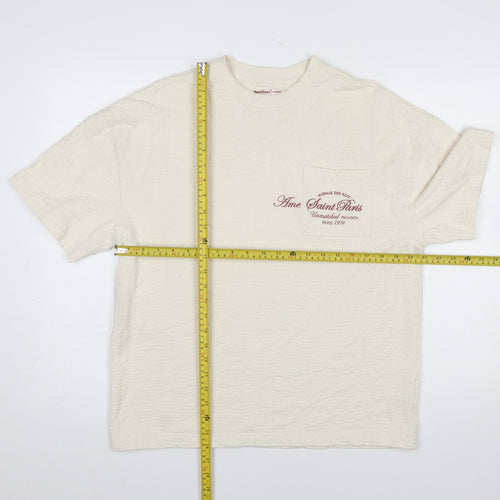 River Island Women Beige Oversized T-Shirt Short Sleeve 100% Cotton