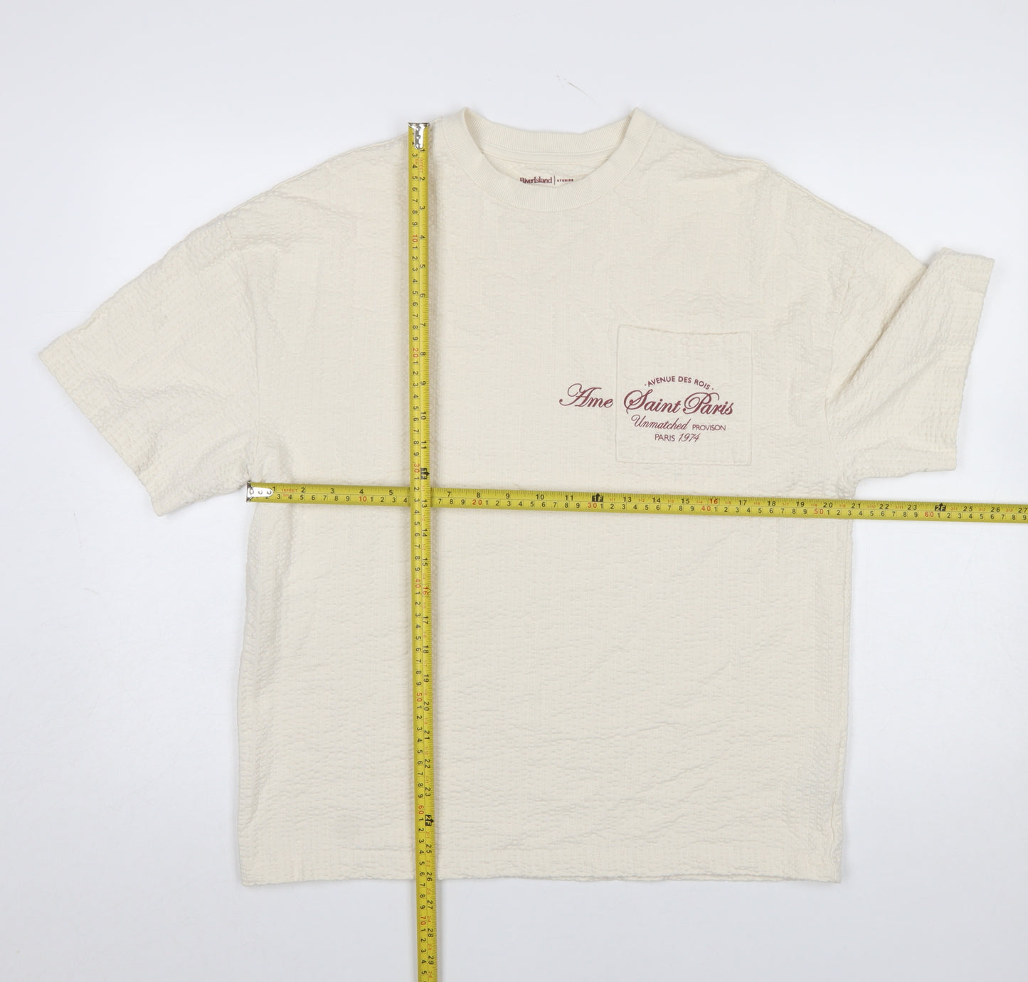 River Island Women Beige Oversized T-Shirt Short Sleeve 100% Cotton