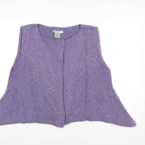 Pôles Women's Purple Merino Wool Silk Sleeveless Knit Vest M