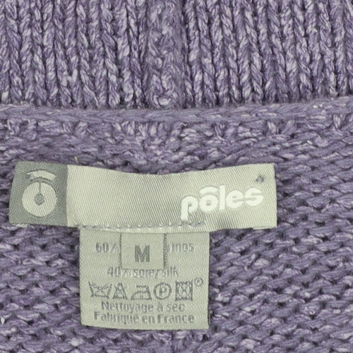 Pôles Women's Purple Merino Wool Silk Sleeveless Knit Vest M