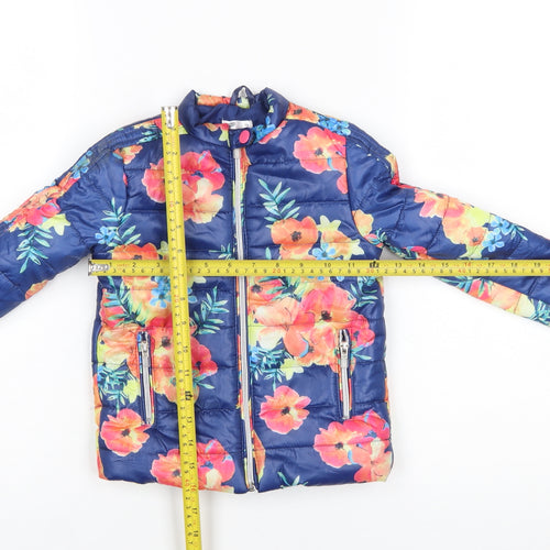 Pepco Girls Multicoloured Floral Puffer Jacket Coat 3-4 Years Polyester