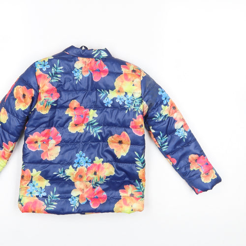 Pepco Girls Multicoloured Floral Puffer Jacket Coat 3-4 Years Polyester