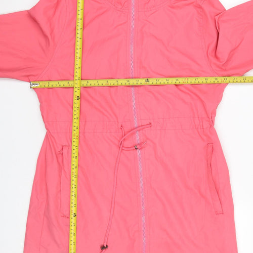 Pack a Parka Women's Pink Lightweight Hooded Mid-Length Parka Jacket Size M