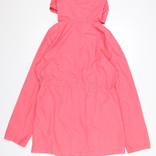Pack a Parka Women's Pink Lightweight Hooded Mid-Length Parka Jacket Size M