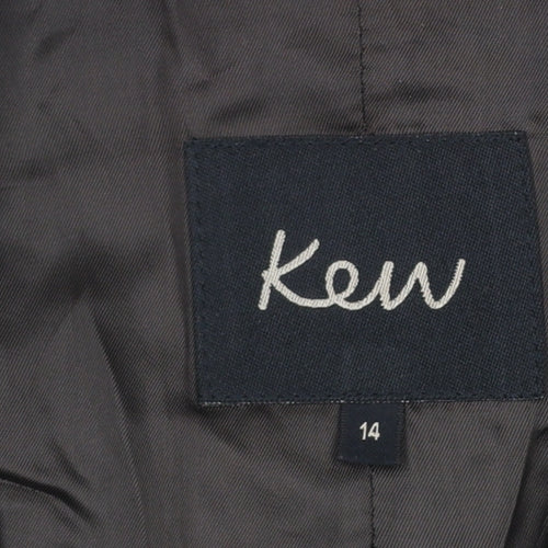 Kew Women Brown Wool Blend Two-Button Blazer Size 14 Classic Fit