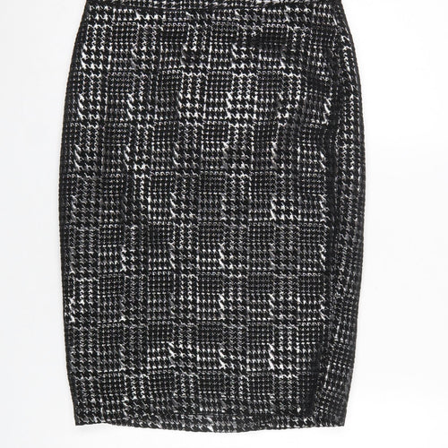 M&Co. Women's Silver Check Pencil Skirt Size 10 Knee Length