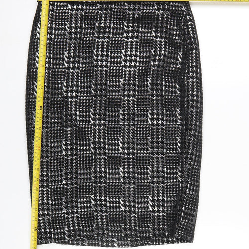 M&Co. Women's Silver Check Pencil Skirt Size 10 Knee Length