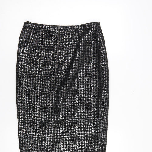 M&Co. Women's Silver Check Pencil Skirt Size 10 Knee Length