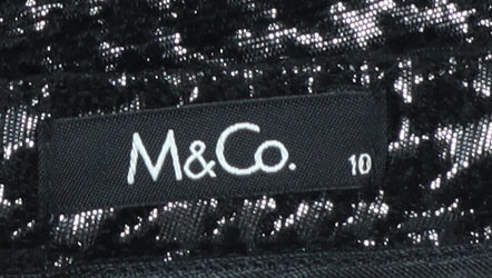M&Co. Women's Silver Check Pencil Skirt Size 10 Knee Length