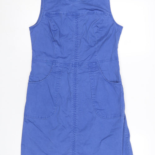 Boden Women’s Blue Cotton Shift Dress Size 10 Sleeveless Workwear Style