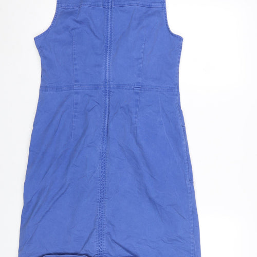 Boden Women’s Blue Cotton Shift Dress Size 10 Sleeveless Workwear Style