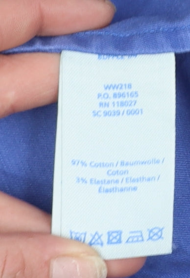 Boden Women’s Blue Cotton Shift Dress Size 10 Sleeveless Workwear Style