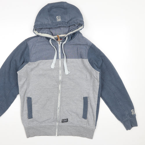 Centered Mens Grey Full Zip Hoodie Size M Casual Fleece Jacket