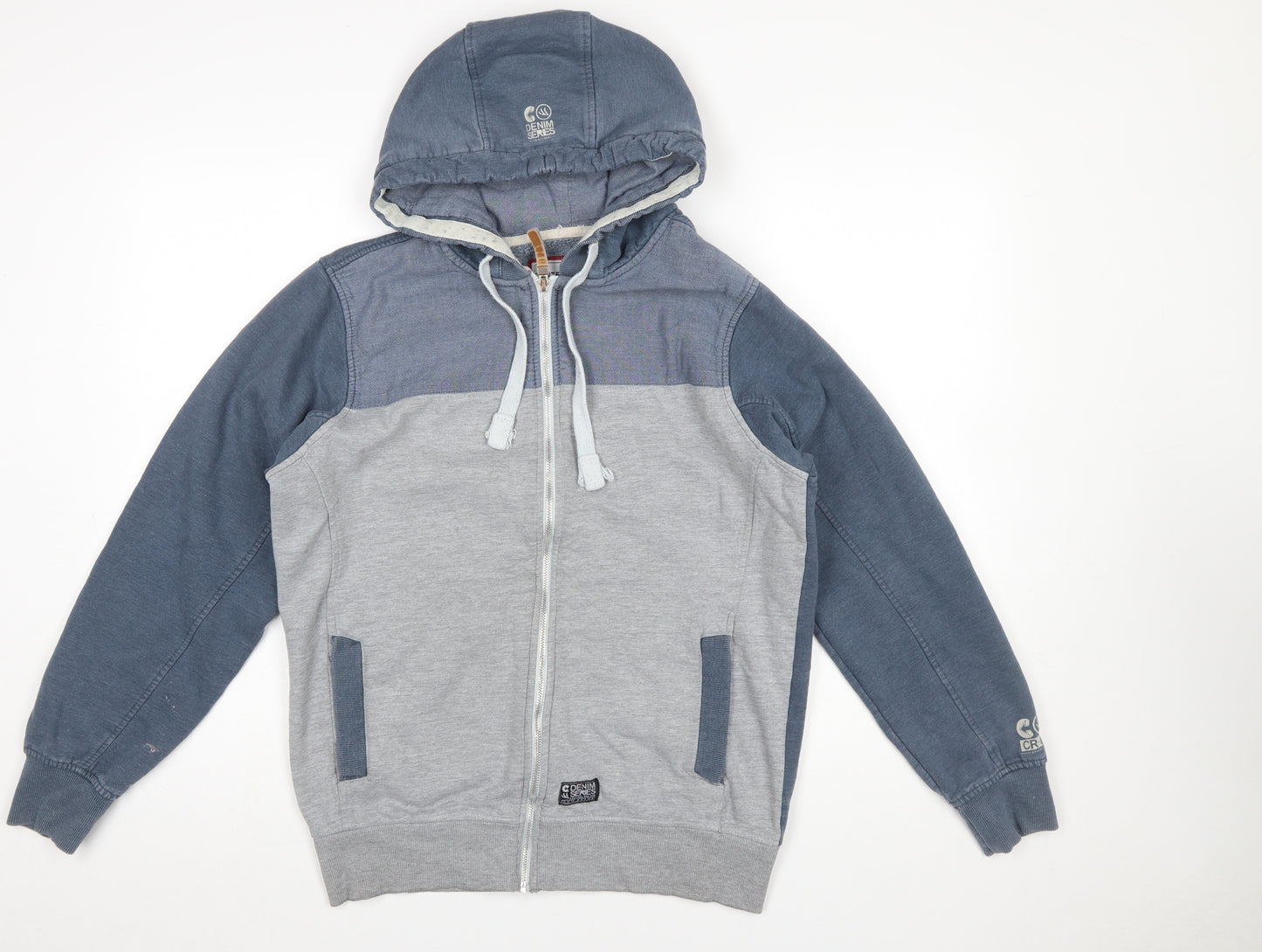Centered Mens Grey Full Zip Hoodie Size M Casual Fleece Jacket