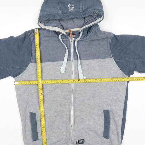 Centered Mens Grey Full Zip Hoodie Size M Casual Fleece Jacket