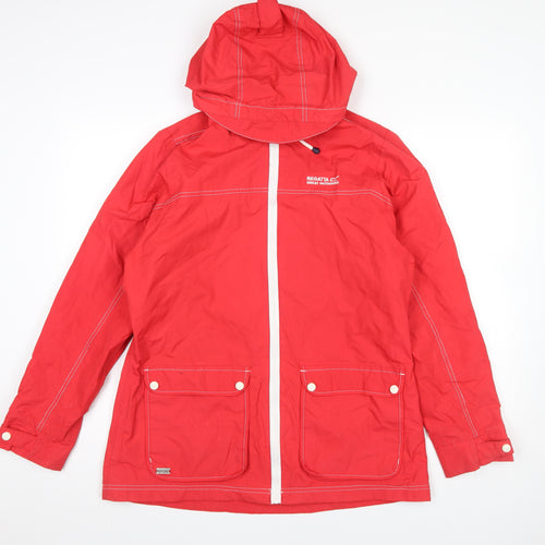 Regatta Women's Red Waterproof Hooded Rain Coat Jacket UK 16