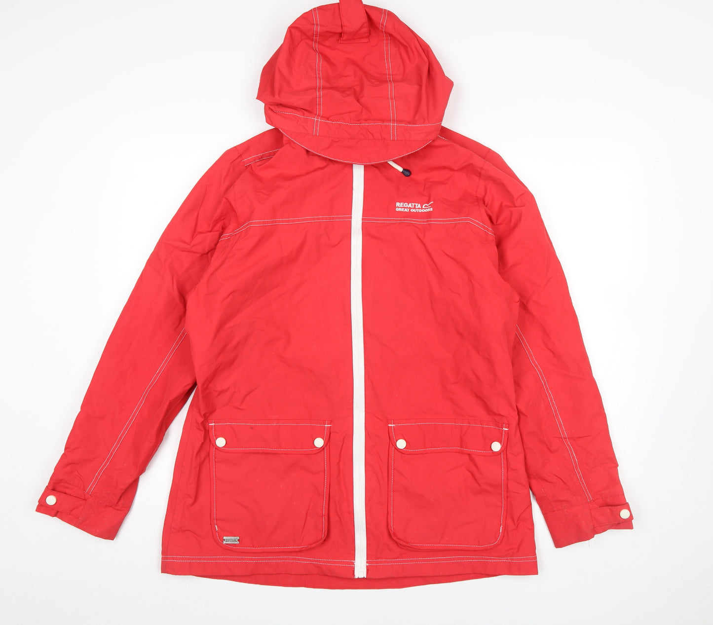 Regatta Women's Red Waterproof Hooded Rain Coat Jacket UK 16