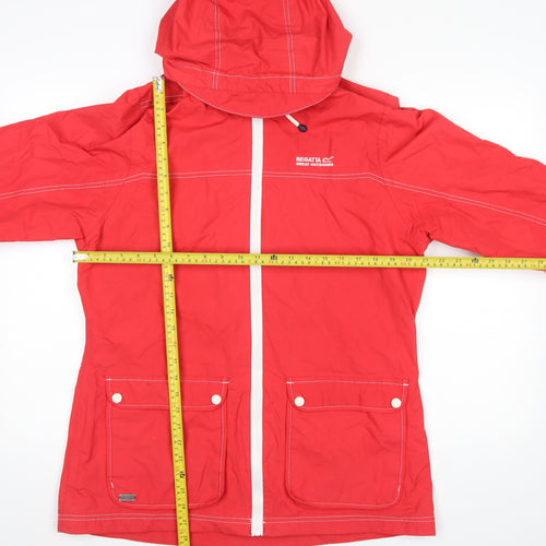 Regatta Women's Red Waterproof Hooded Rain Coat Jacket UK 16