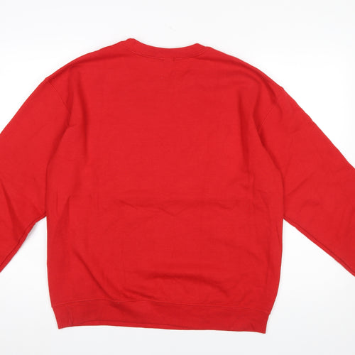 River Island Womens Red Kindness Heart Crew Neck Sweatshirt Size S