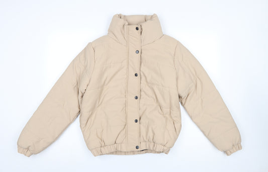 Boohoo Women Beige Size 12 Puffer Short Winter Jacket