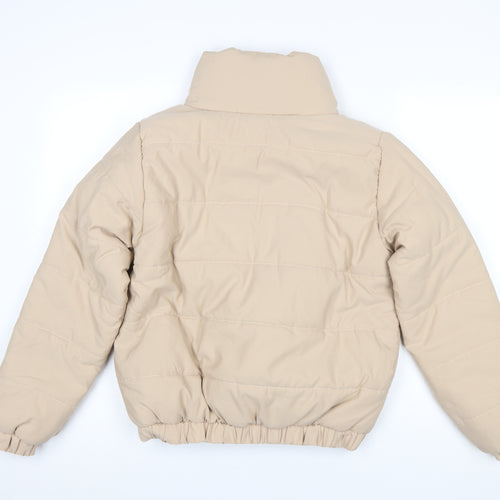 Boohoo Women Beige Size 12 Puffer Short Winter Jacket