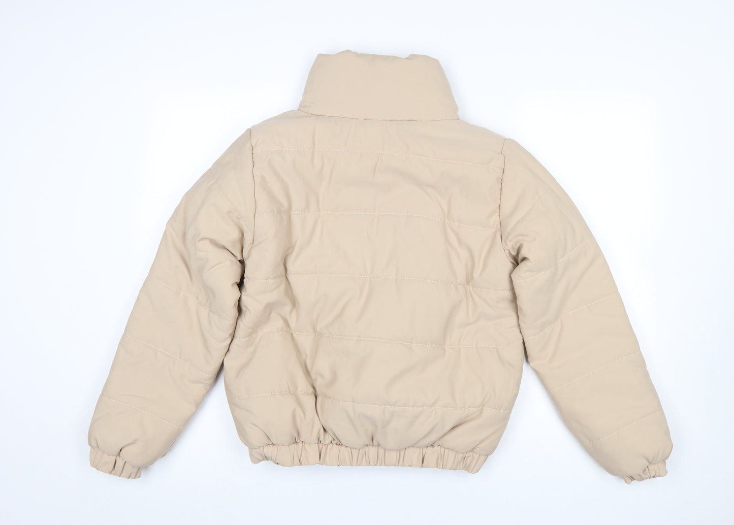 Boohoo Women Beige Size 12 Puffer Short Winter Jacket