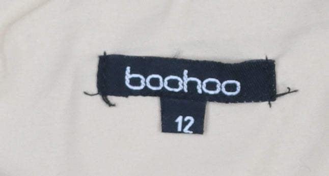 Boohoo Women Beige Size 12 Puffer Short Winter Jacket