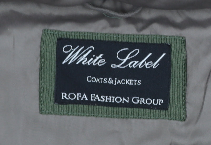 White Label Women's Brown Size 14 Hooded Puffer Jacket with Fur Trim