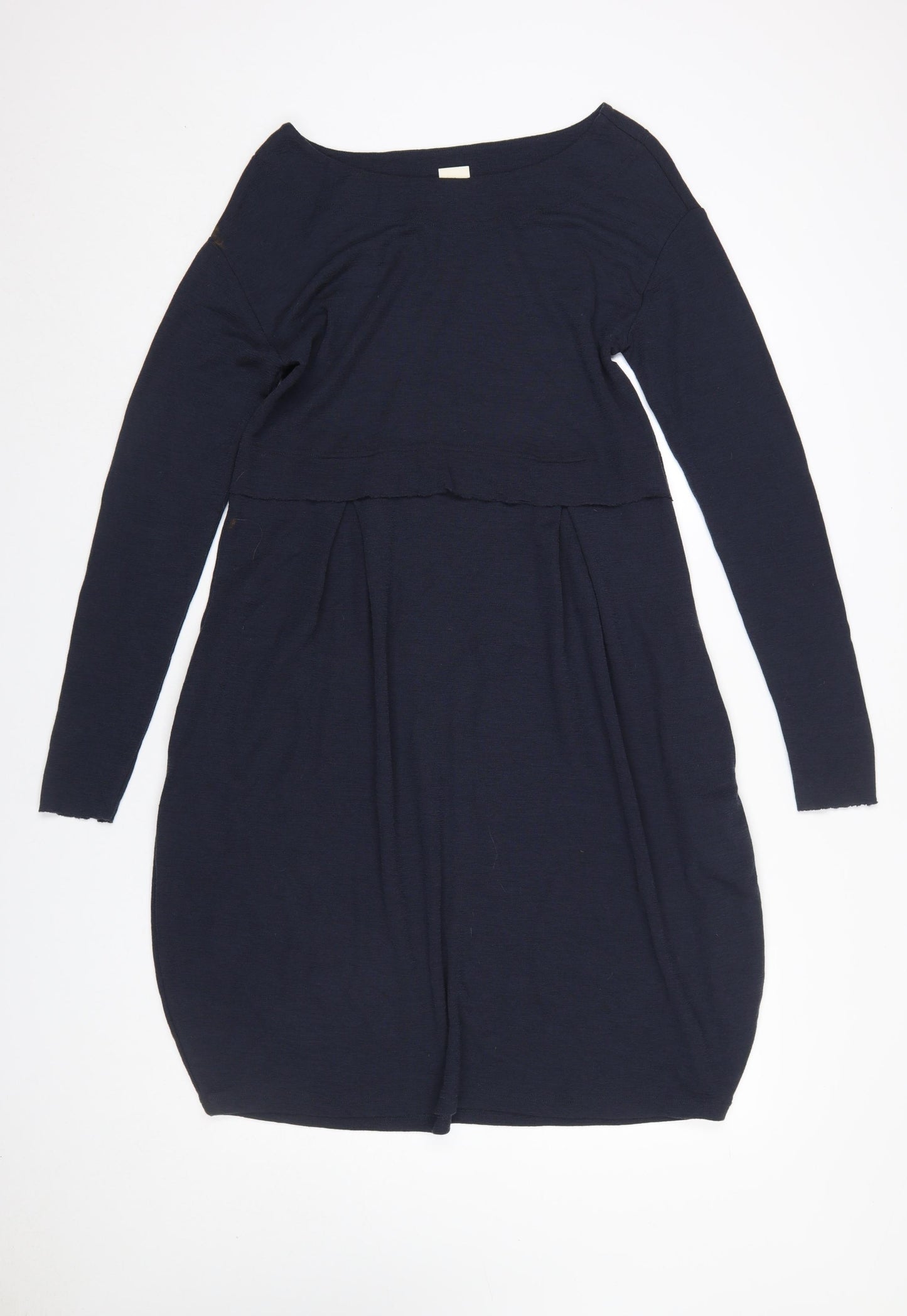 By Basics Women Navy Long Sleeve Knee Length A-Line Dress M