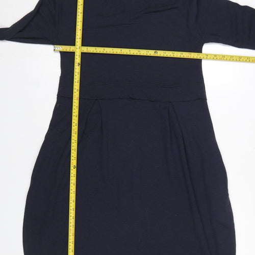 By Basics Women Navy Long Sleeve Knee Length A-Line Dress M