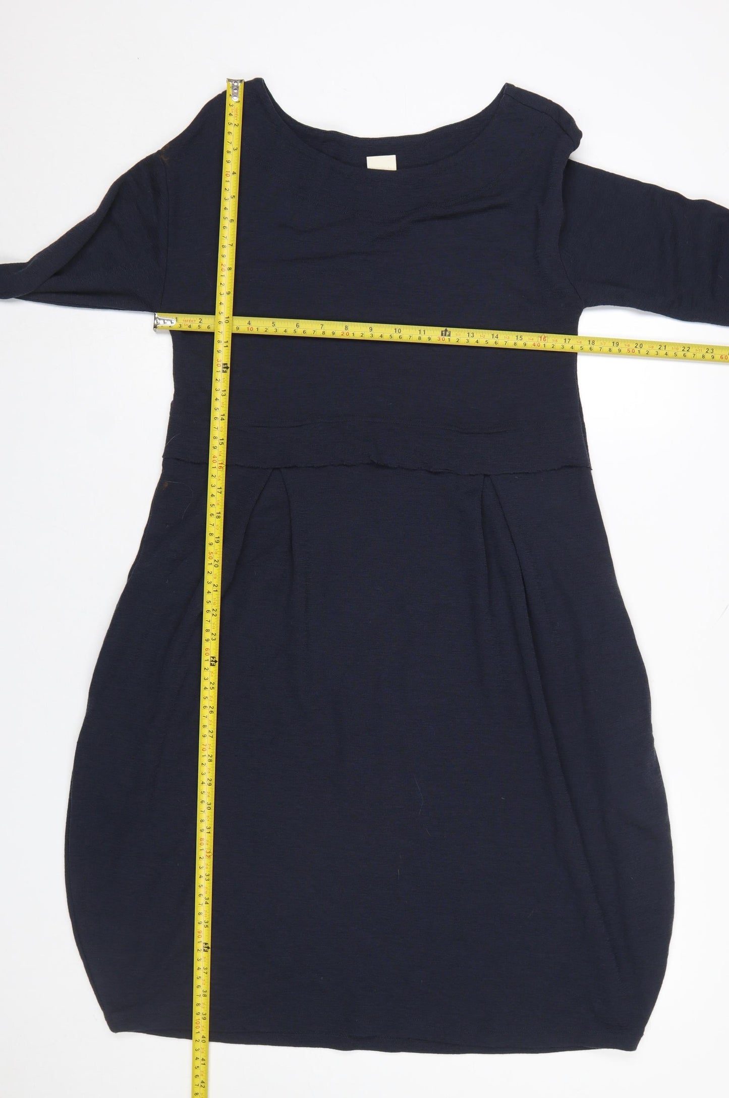 By Basics Women Navy Long Sleeve Knee Length A-Line Dress M