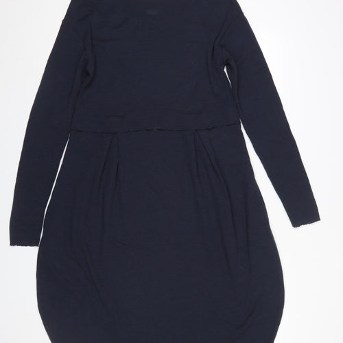 By Basics Women Navy Long Sleeve Knee Length A-Line Dress M
