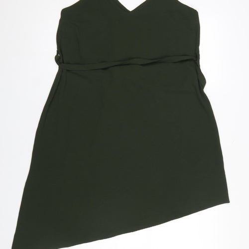 River Island Women’s Green Size 12 Asymmetric Slip Dress