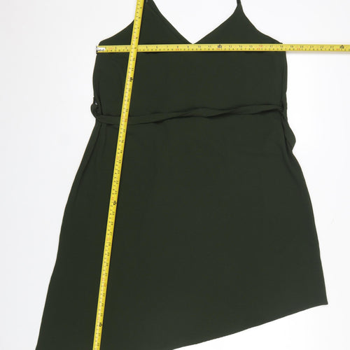 River Island Women’s Green Size 12 Asymmetric Slip Dress