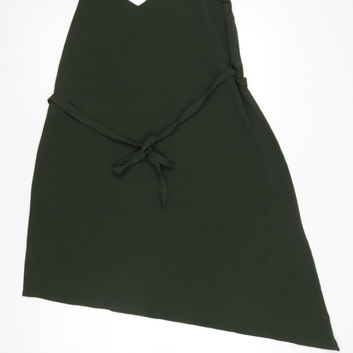 River Island Women’s Green Size 12 Asymmetric Slip Dress