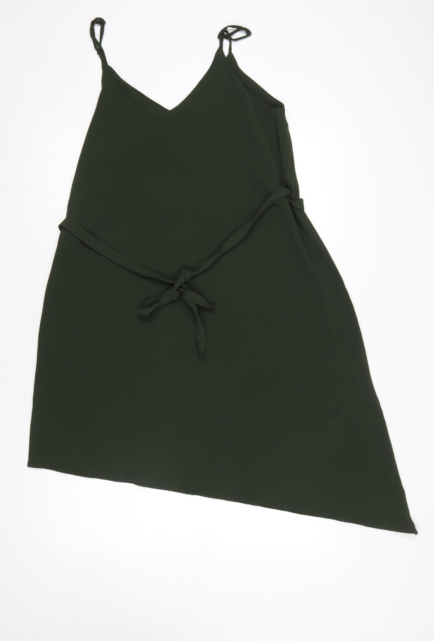 River Island Women’s Green Size 12 Asymmetric Slip Dress