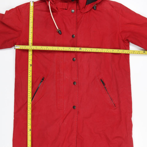 Celtic & Co. Women Red Cotton Hooded Parka Coat Size 12