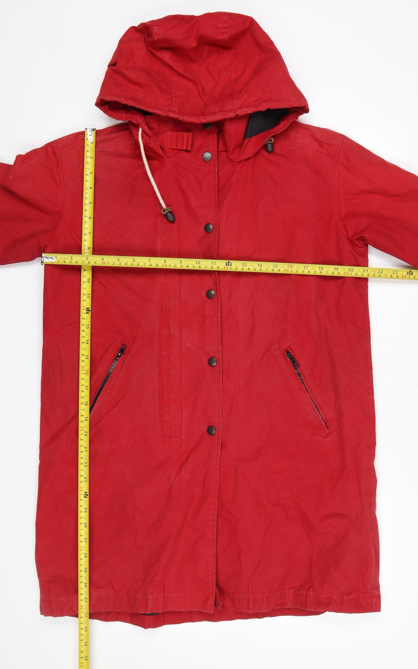 Celtic & Co. Women Red Cotton Hooded Parka Coat Size 12