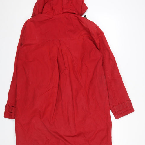 Celtic & Co. Women Red Cotton Hooded Parka Coat Size 12