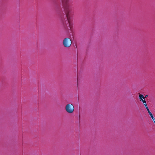 Celtic & Co. Women Red Cotton Hooded Parka Coat Size 12