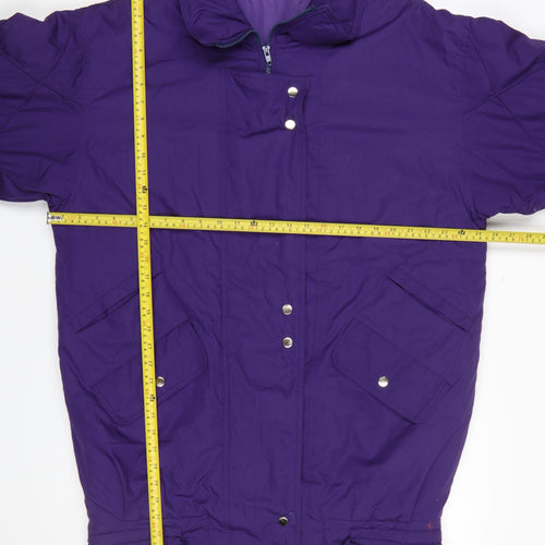 Casual Woman Purple Parka Jacket Women Size 16 Mid-Length Lined