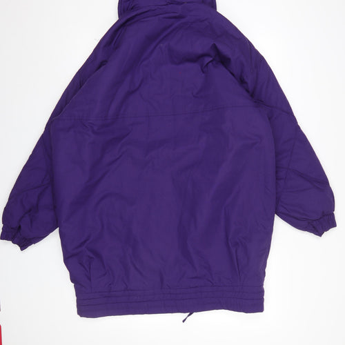Casual Woman Purple Parka Jacket Women Size 16 Mid-Length Lined