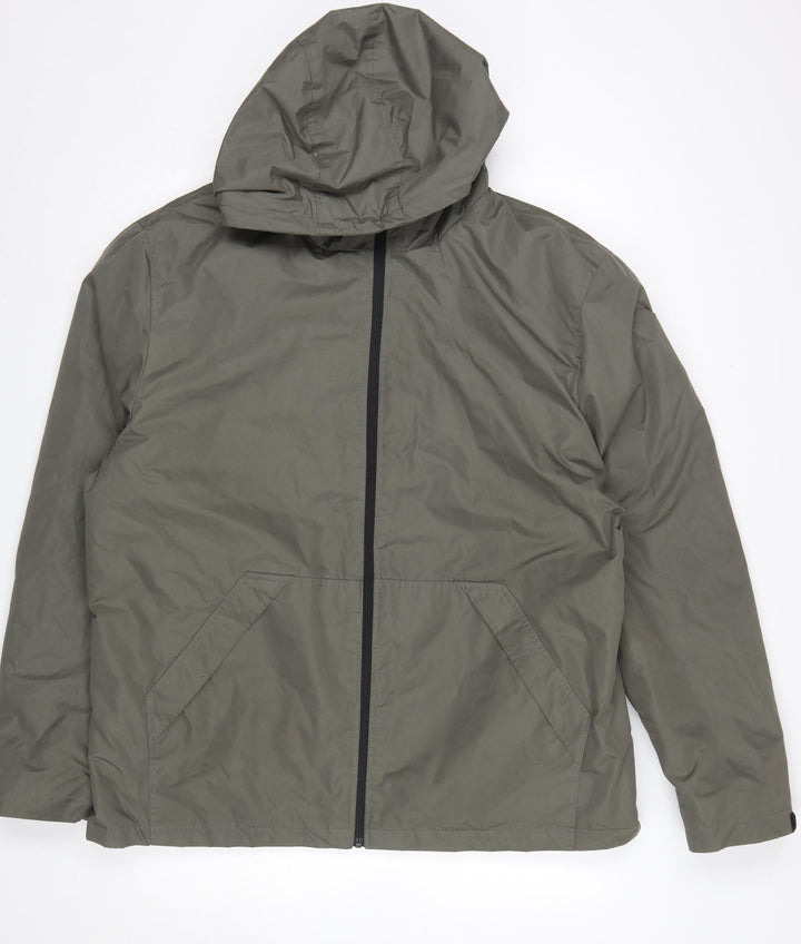 Primark Mens Green 2XL Hooded Windbreaker Jacket Lightweight Casual