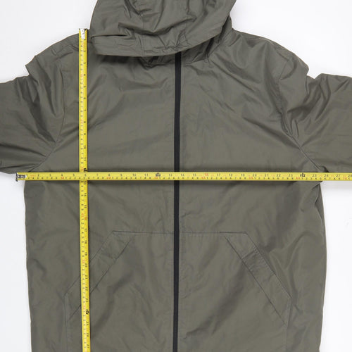 Primark Mens Green 2XL Hooded Windbreaker Jacket Lightweight Casual