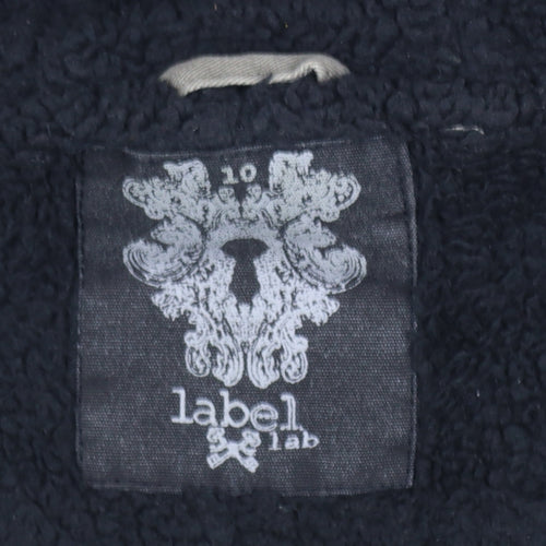 Label Lab Womens Green Cotton Hooded Parka Jacket Size 10