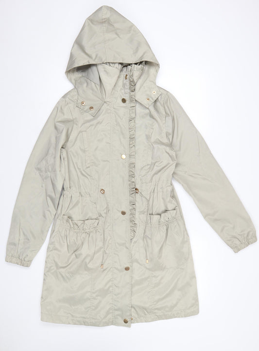 Gallery Women's Beige Hooded Parka Coat Size 10 Regular
