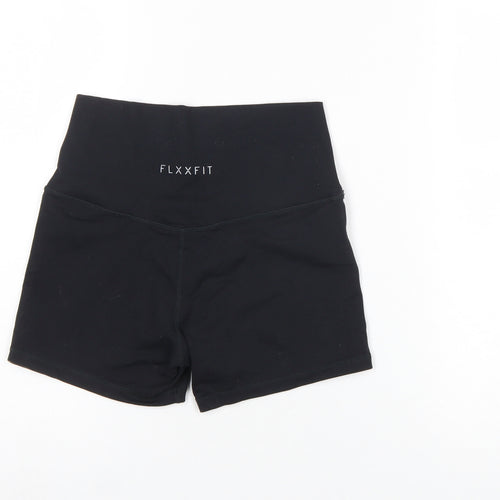 FLXXFIT Womens Black Biker Shorts Medium Stretch Gym Yoga Activewear