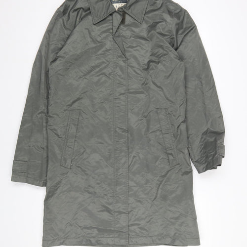 QS Clothing Women’s Grey Long Rain Coat Size M Water Resistant