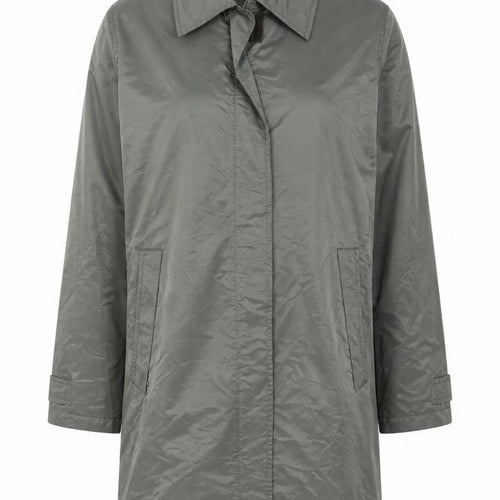 QS Clothing Women’s Grey Long Rain Coat Size M Water Resistant