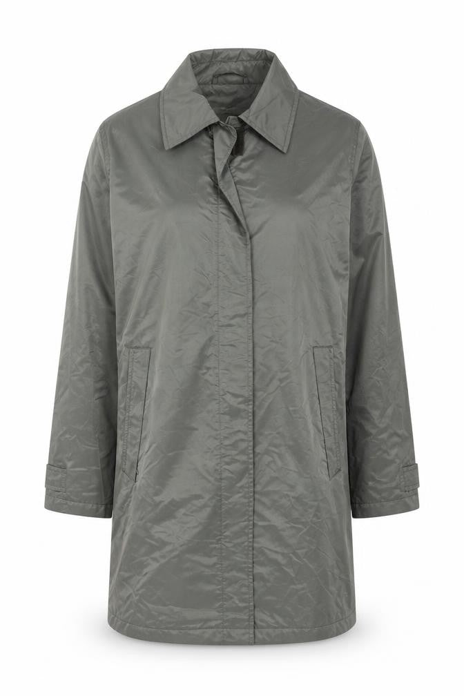 QS Clothing Women’s Grey Long Rain Coat Size M Water Resistant